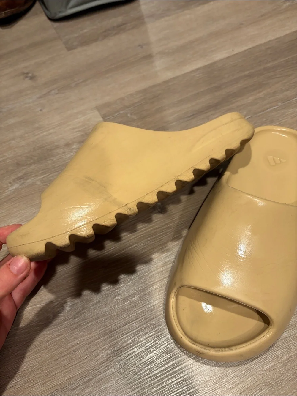 adidas Men’s Slide Sandals in Light Tan
